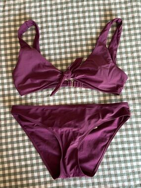 Hollister Women's Plum Knot Front Bikini Set - Unbranded